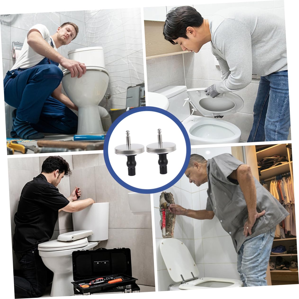 Gadpiparty 40piezas Inoxidable para Asiento De Inodoro Compatible Mayoría De Cubiertas De Inodoro Fijación y Estable De Bisagras para Tapa De WC