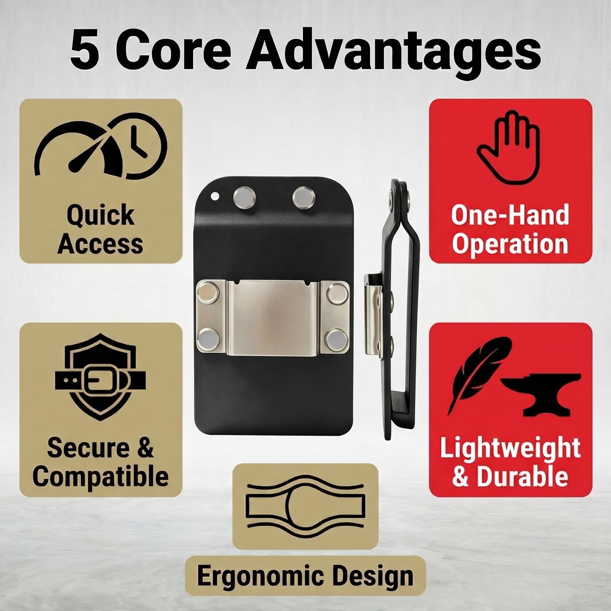 Drill Catcher Drill Holder for Tool Belt - Quick Access Low Profile for Impact, Nailer, Tape Measure, Any Tools with Hanger Clips - Durable Wear & Scratch Resistant — Amazon image 2