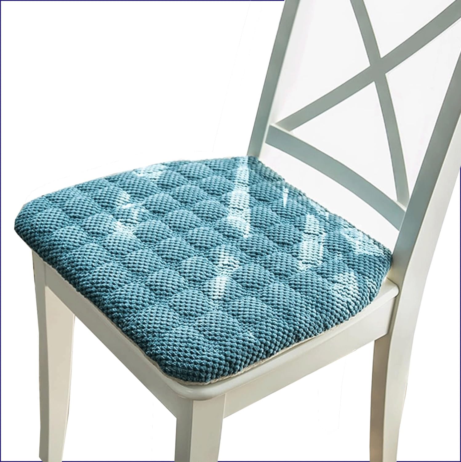 Stuhlkissen mit Bändern 4/2er Set, Sitzkissen für Esszimmer Indoor Outdoor