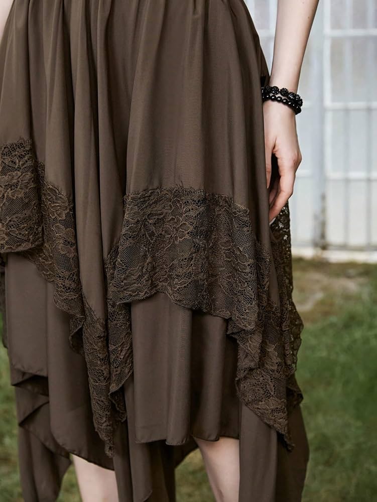 スカート Knit Lace Jagged-hem Skirt / Brown Knit Lace Jagged-hem Skirt / Brown Does anyone know of a knitting