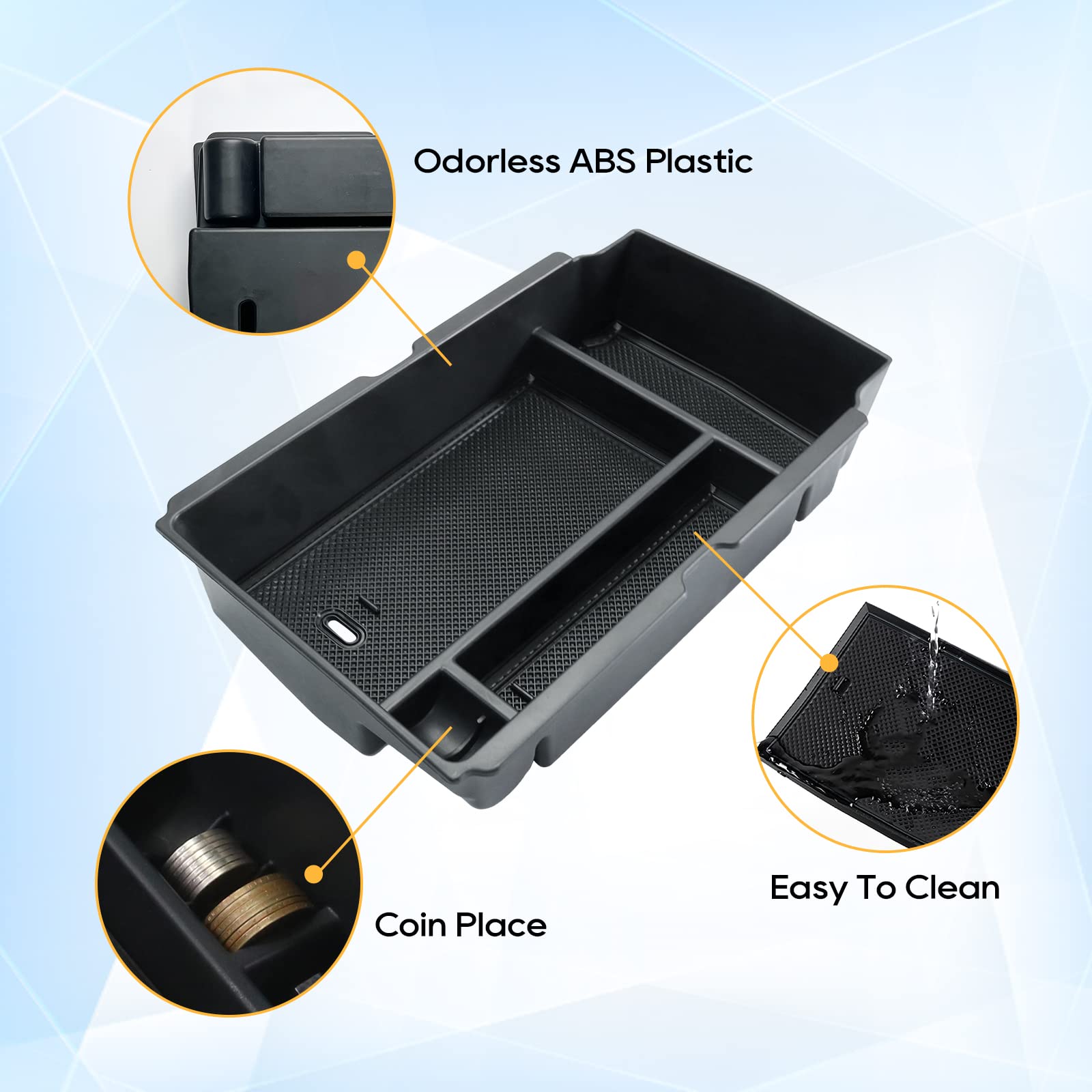Boîte D'accoudoir De Console Centrale De Voiture, Conteneur De Stockage, Support D'évaluation