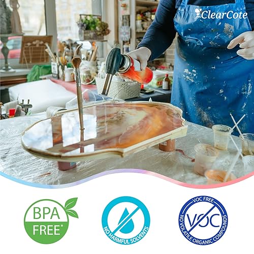 Miniatura 6 de Resina epoxi de 1 galón128 onzas, resina epoxi para manualidades, 2 partes, transparente, de ajuste rápido y autonivelante, perfecto para