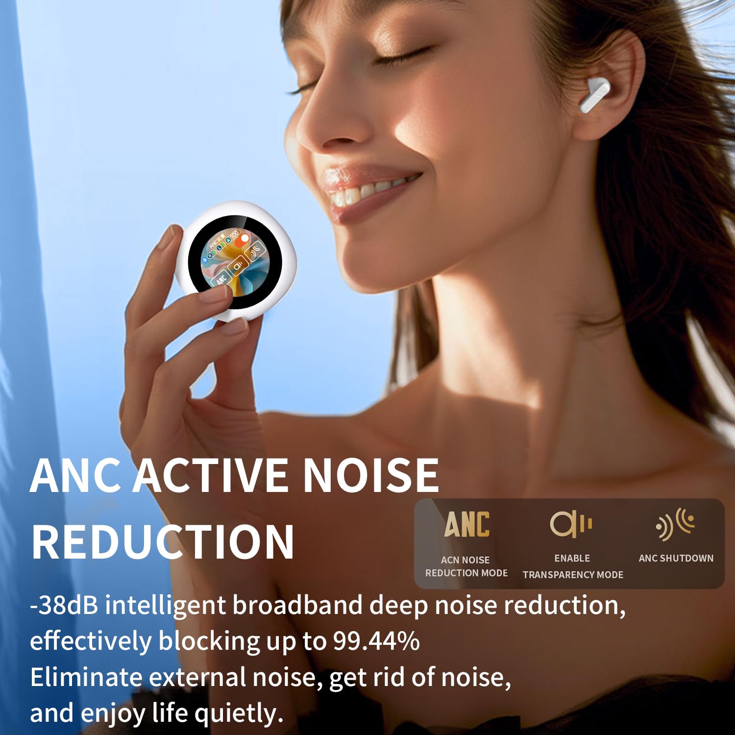 SZHYHTIKI Wireless Bluethooth Earphones,Touch Screen Bluetooth
