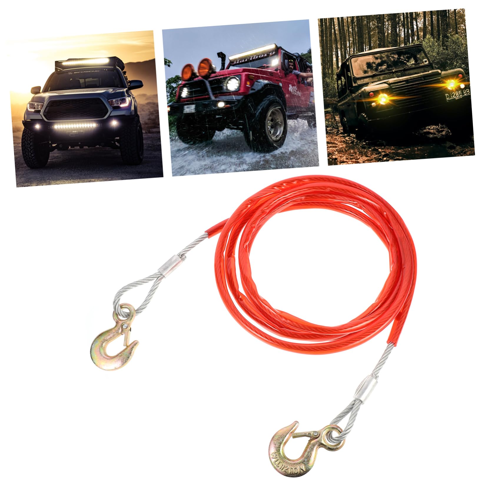 VICASKY 1 Pc Cuerda De Remolque Correa De Remolque Cinturón De Remolque De Coche Cuerda De Cabrestante Utv Gancho del Cable del Cabrestante Línea De Cabrestante Sintético Acero Auto Cordón