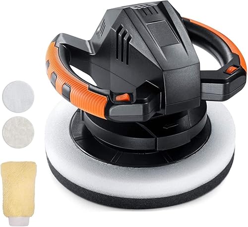 Waxer Pulidora de 10 pulgadas, 1.1 amperios de acción al azar Orbital para coche, cable de alimentación de 10 pies, velocidad variable, con