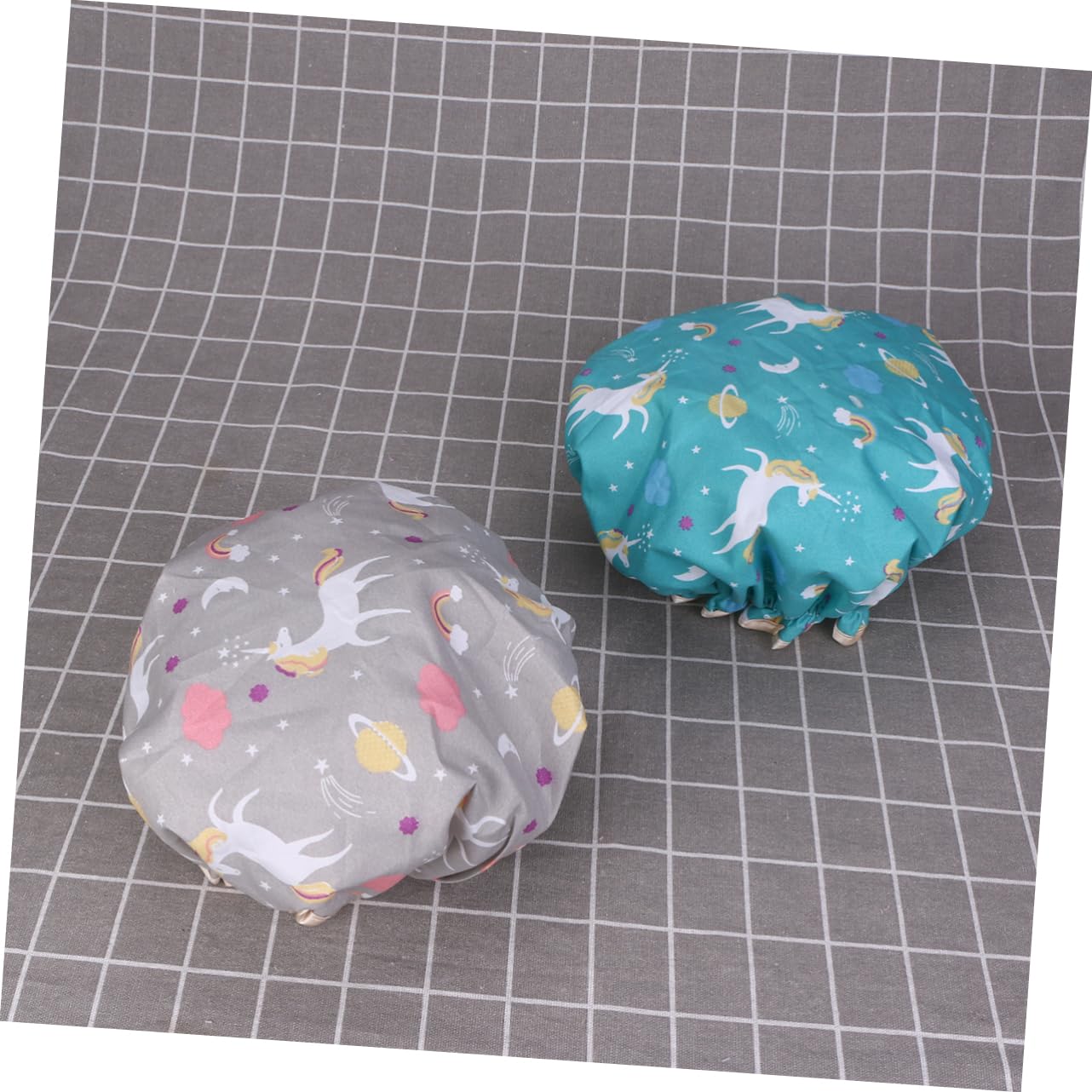 Amosfun 12stücke Teiliges Duschhaube Für Damen Cartoon-einhorn Doppellagig Elastisch Für Bad Spa Und Reisen Grün Rosa Schwarz