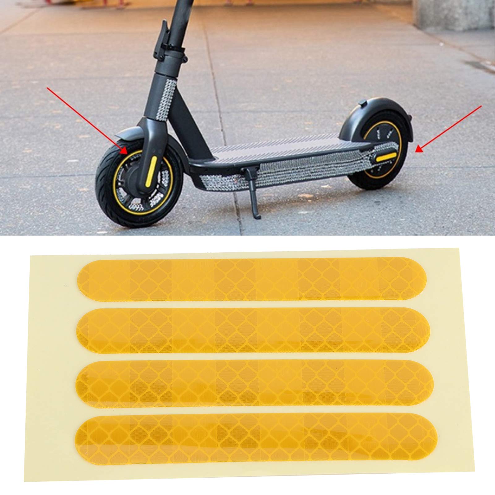 Sticker Réfléchissant Ensemble pour le Scooter électrique G30, une luminosité Réfléchissante élevée, Améliorer la sécurité de la Conduite la Nuit, Matériau PVC (YELLOW)