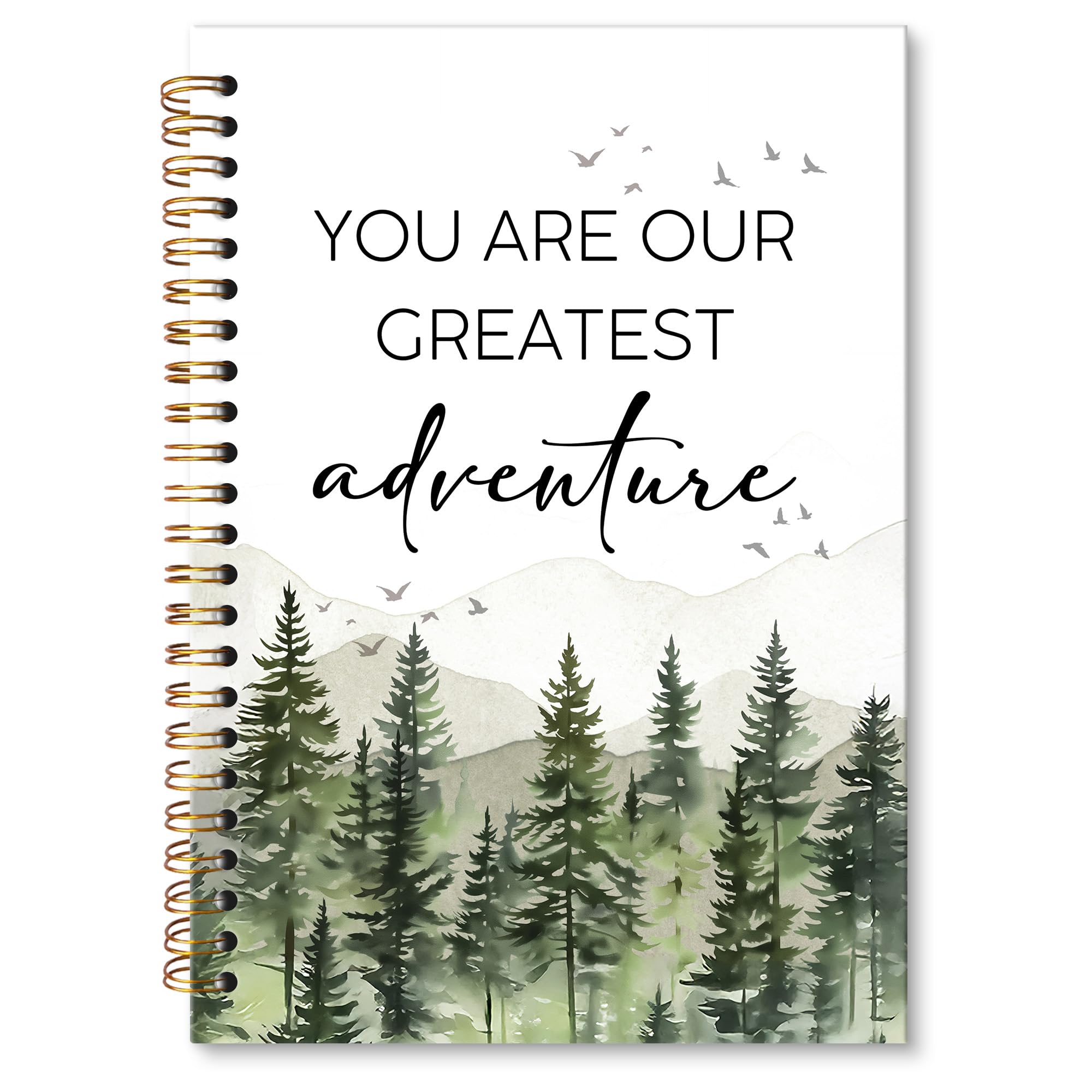 MONALET Woodland Kids Gifts A5 Spiral Notebook, You Are Our Greatest Adventure Hardcover Daily Journal Journaling Notebooks Lined for School Study