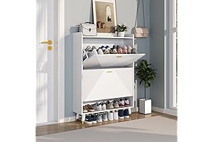 howcool White Freestanding Shoe Cabinet