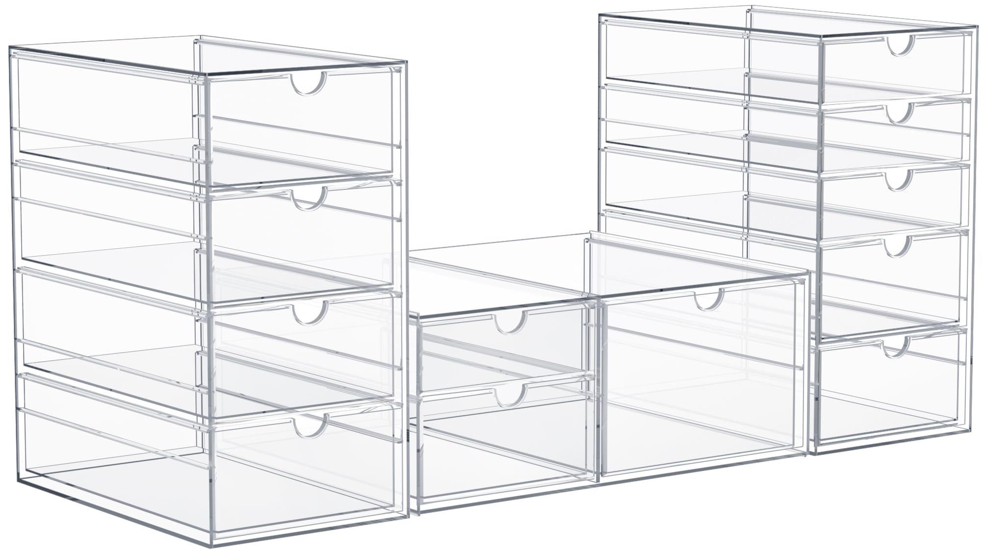 Sorbus Clear Acrylic Drawer Organizer, Stackable Storage Bins