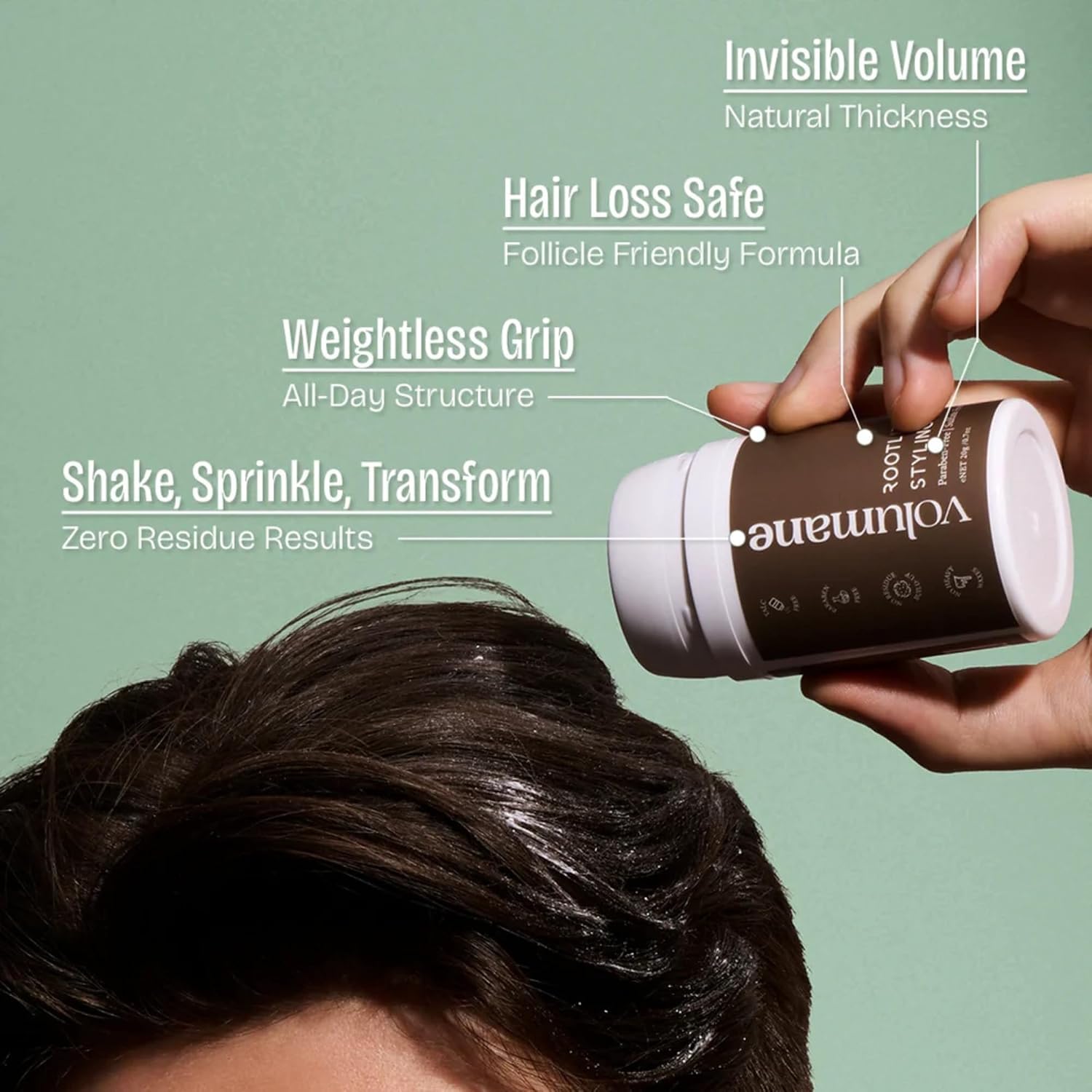 RootLift Volumizing Styling Powder for Instant Hair Volume – Lightweight Texturizing Powder for Thin Fine Hair – Adds Thickness, Fullness, and Lift in 30 Seconds – Long Lasting Invisible Hold