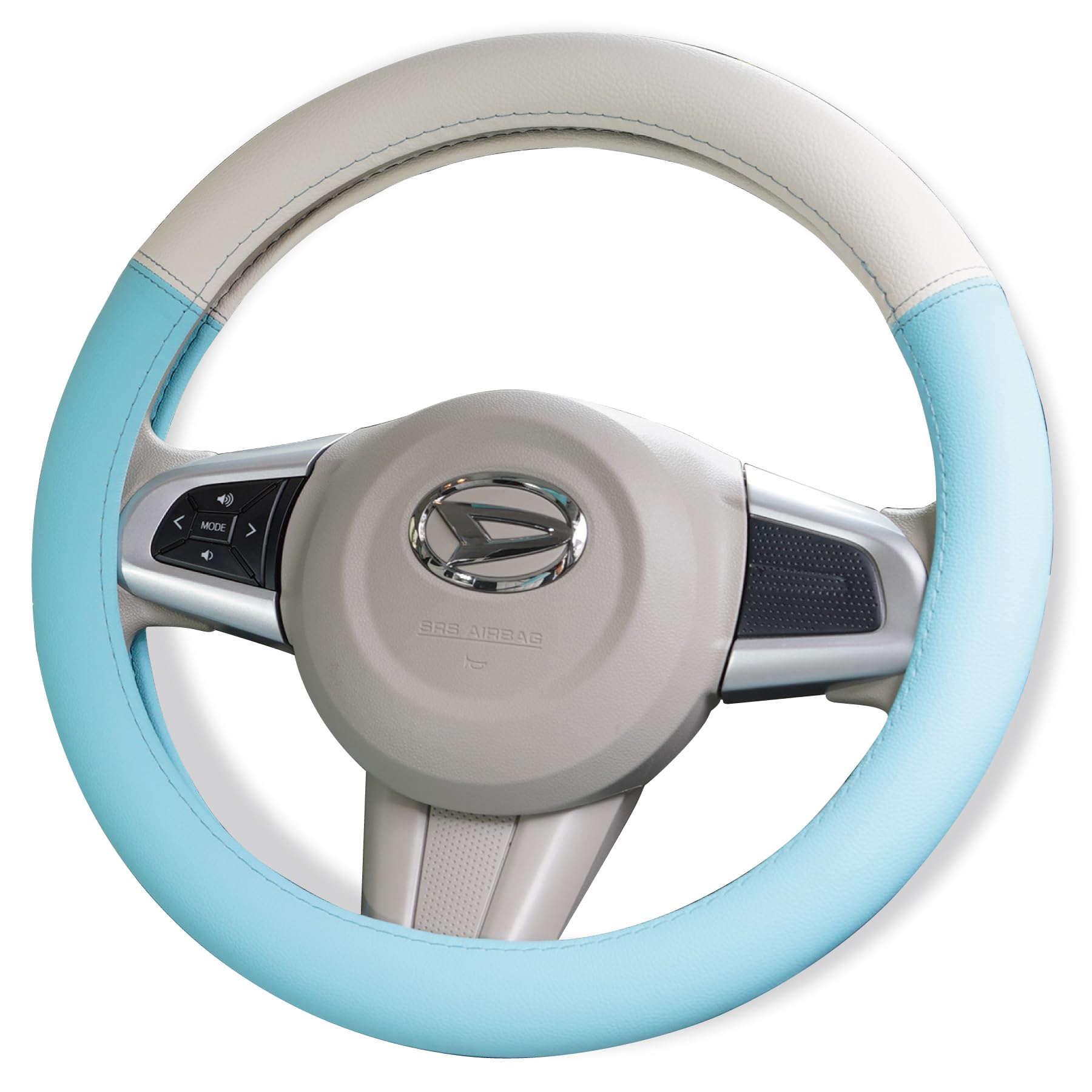 Amazon | ハンドルカバー バイカラー オフブルー かわいい パステル