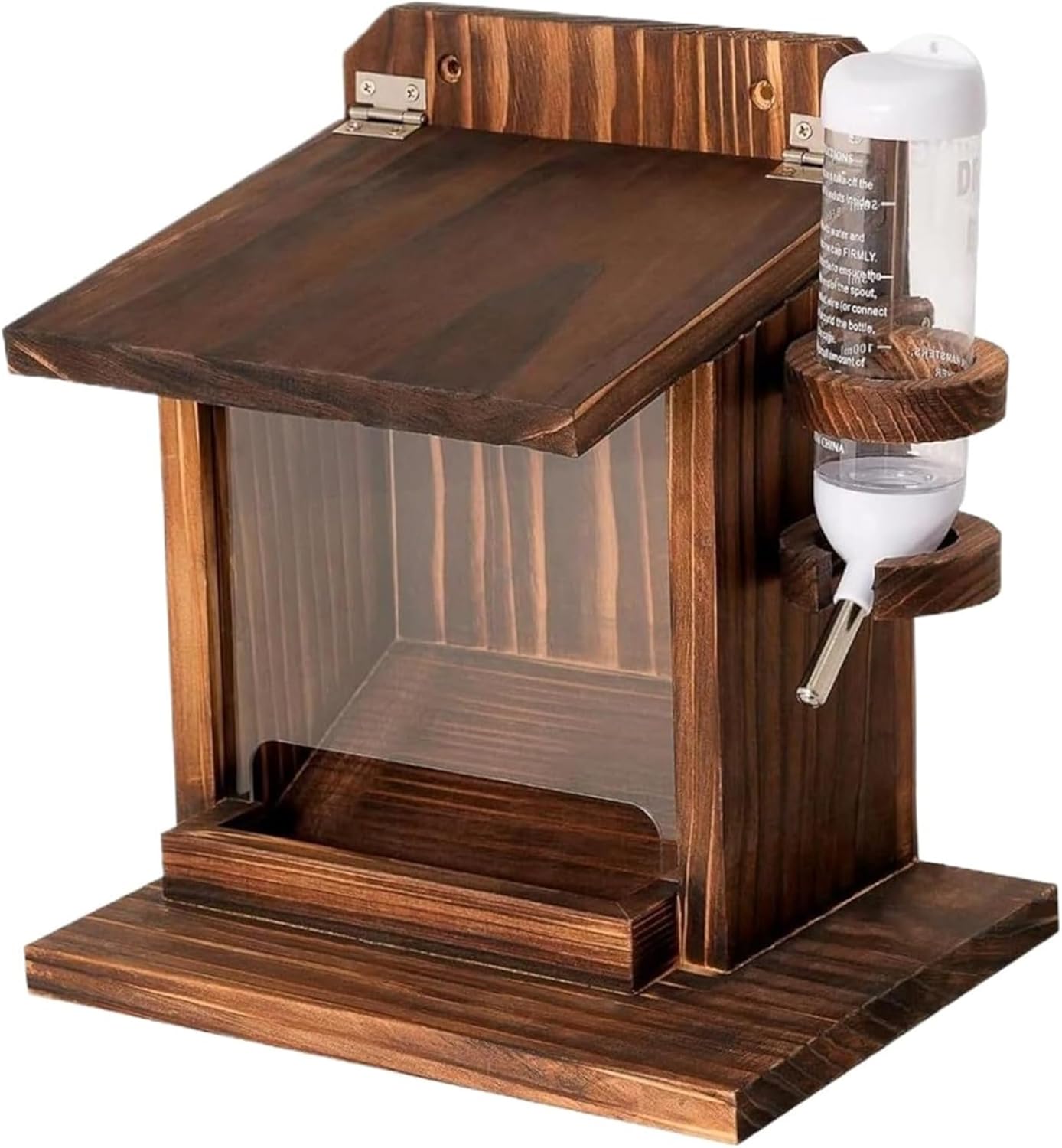 Squirrel Feeders for Outside Tree Wooden Squirrel Picnic Table Feeder for Corn Peanut Hanging Chipmunk House The Nut Bar with Water Feeder