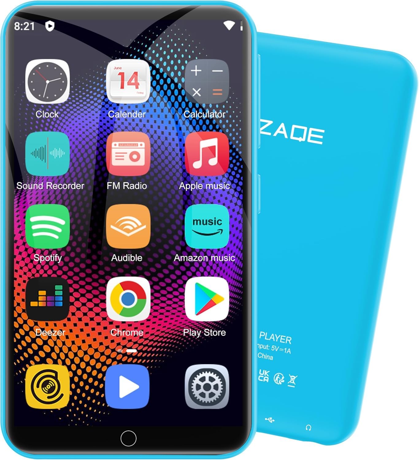 MP3 Player with Bluetooth and WiFi 80GB Storage Android OS 4 Touch Screen Spotify Music Video Player Built-in