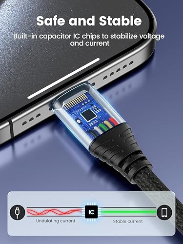 Miniatura 4 de Ocetea Cable largo USB C 10 pies, paquete de 2, cable de carga USB C a USB C de 60 W3 A, cable de carga tipo C compatible con iPhone 1515 Pro15