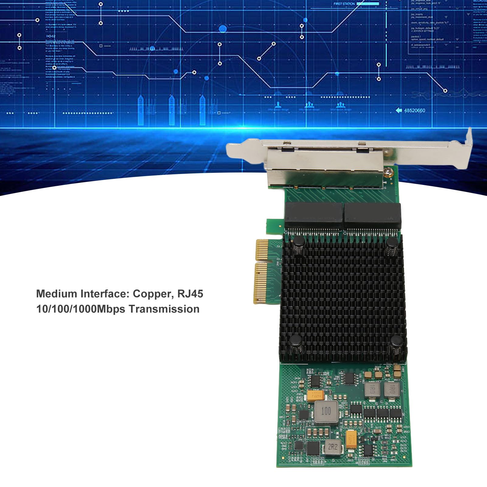 Tarjeta de Red PCIe, Adaptador Gigabit Ethernet de 1000 Mbps con Administración de Energía, Virtualización Flexible, Compatible con //VMware ESXi, Adecuada para Servidores