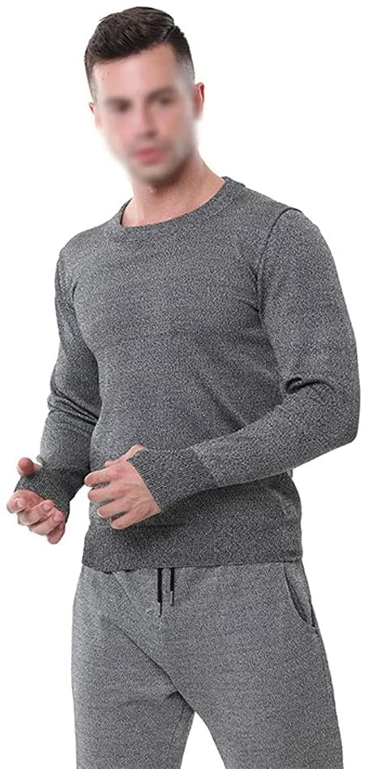 Chaleco a Prueba de Cortes y puñaladas, Camiseta de Manga Larga a Prueba de mordeduras, rasgaduras y puñaladas, Utilizada para Proteger la Seguridad Personal (Cuello Redondo Gris Oscuro)