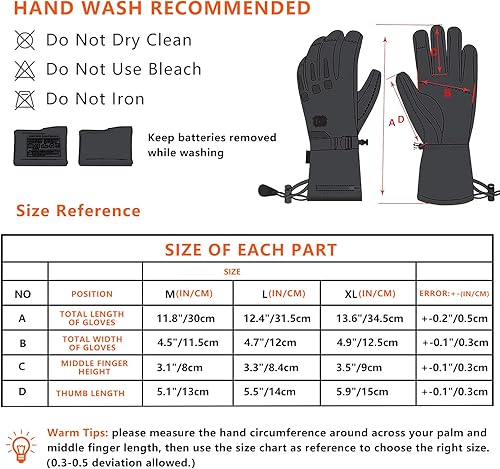 Miniatura 6 de EEIEER - Guantes térmicos para hombres y mujeres, guantes térmicos de invierno recargables con batería incluida para deportes de invierno
