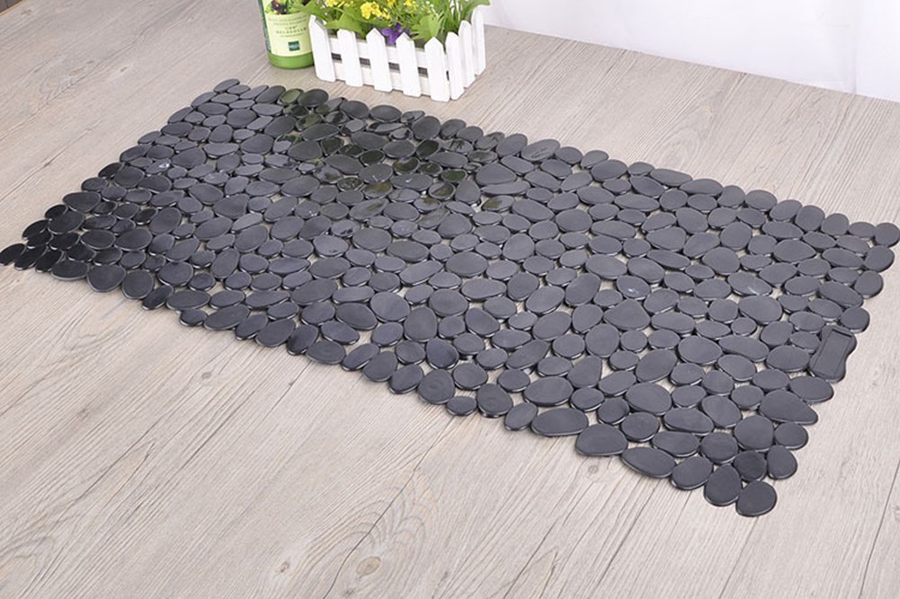 Liitrton Cobblestone Bath Mat for Bathroom,AntiMold Pebble Bathtub Mat