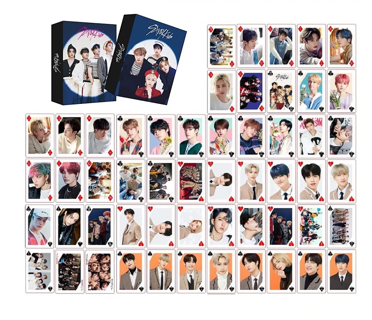 54PCS Stray-Kids Poker Cards,Stray-Kids Photocards,Lomo Cards for Greeting Fans