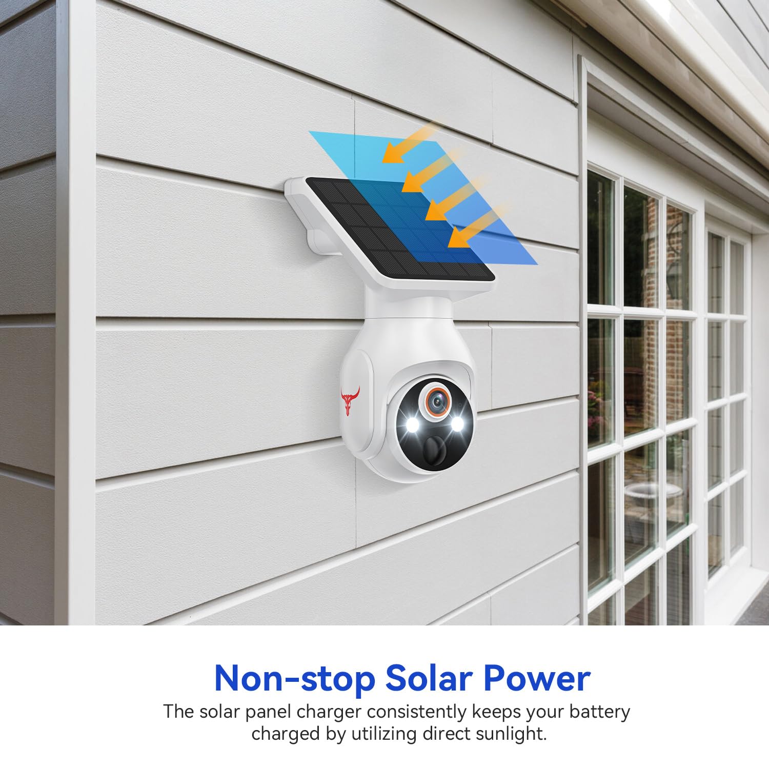 Caméra Sécurité Extérieure Solaire WiFi 1080p - Vision Nocturne, Audio Bidirectionnel, IP65