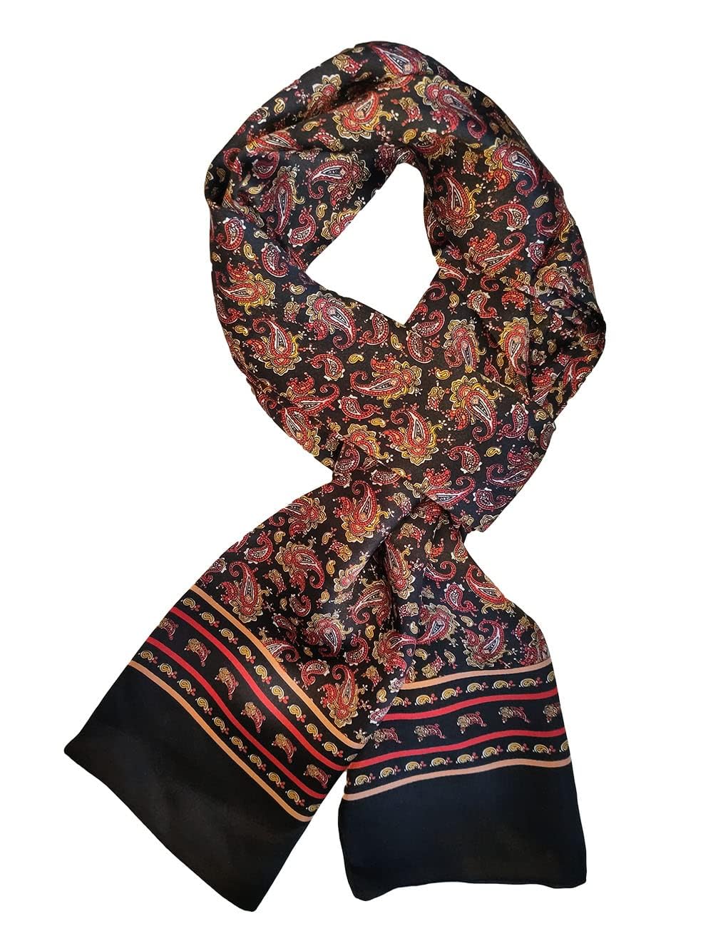Foulard en Soie Vintage pour Homme, 100% Pure, Motif Classique, Double Couche, imprimé Gentleman