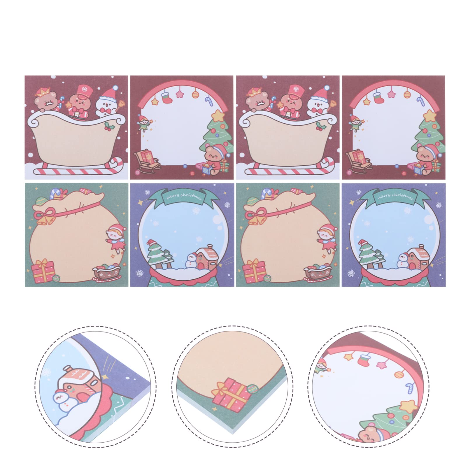 NUOBESTY 48stücke Weihnachts-sticker-notizen Selbstklebende Notizblöcke Für Dekoration Bunte Kreative Haftnotizen Für Schule Büro Und Zuhause