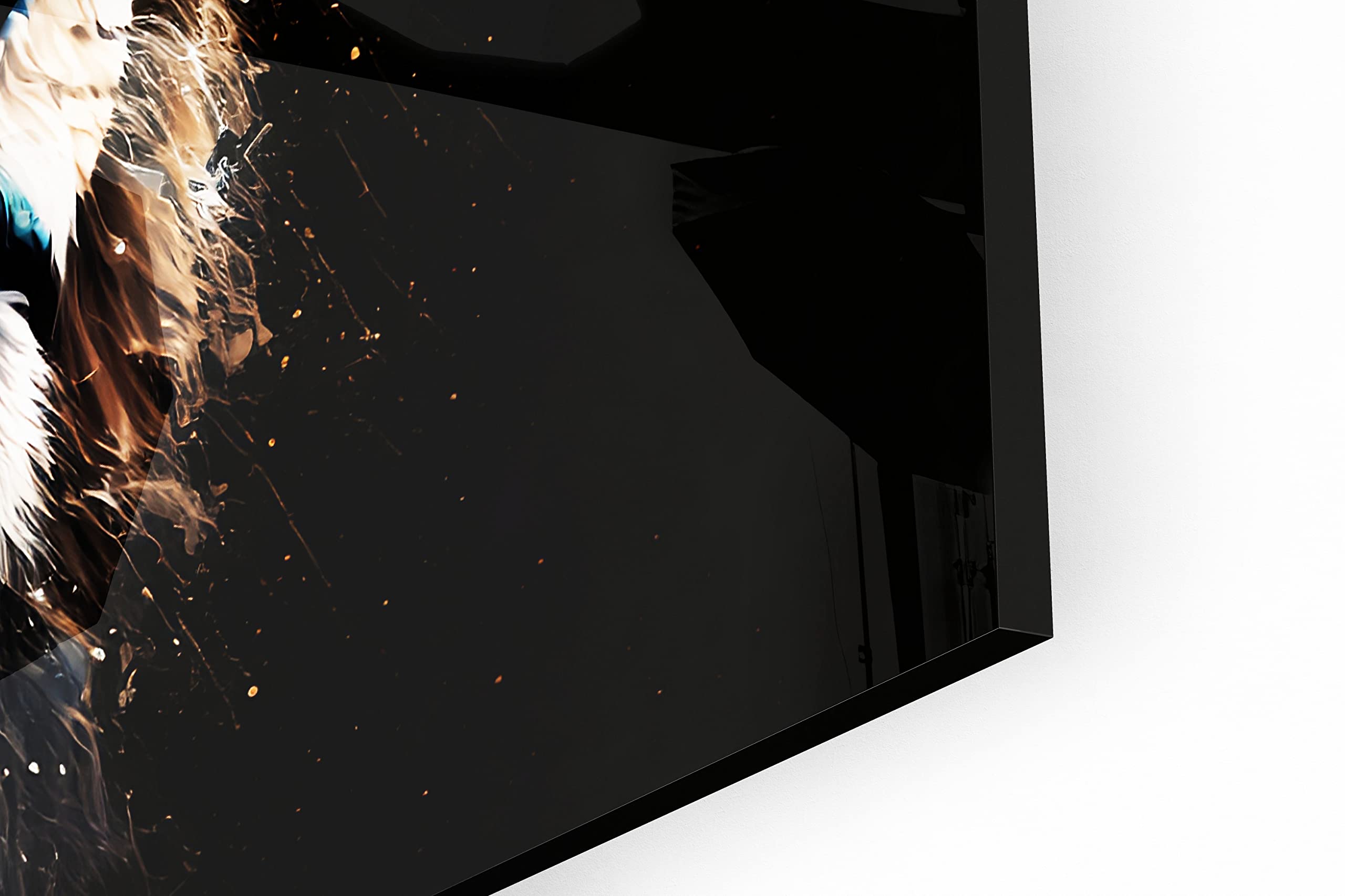 Manschin-Laserdesign Premium Wandbild aus Acrylglas oder Aluminiumverbund - KEIN LEINWANDBILD - modern Wandbilder XXL Wanddekoration Design Wand Bild Abstrakt (Löwe 01, Acrylglas 100x70cm)