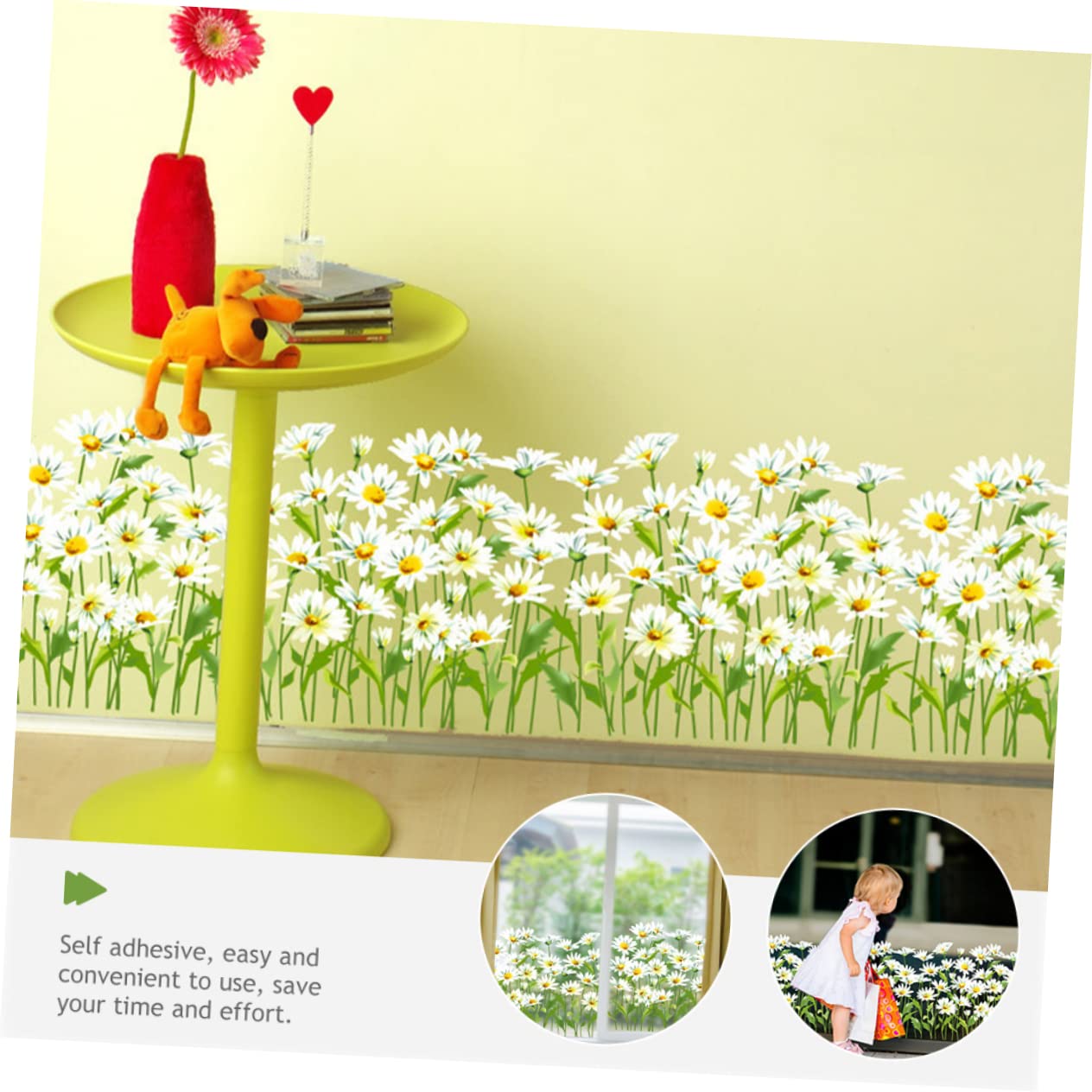 DOITOOL 4piezas Calcomanías De Flores Para Paredes Adhesivos Decorativos Removibles Para Ventanas y Puertas Decoración Elegante Para Salas Habitaciones y Oficinas