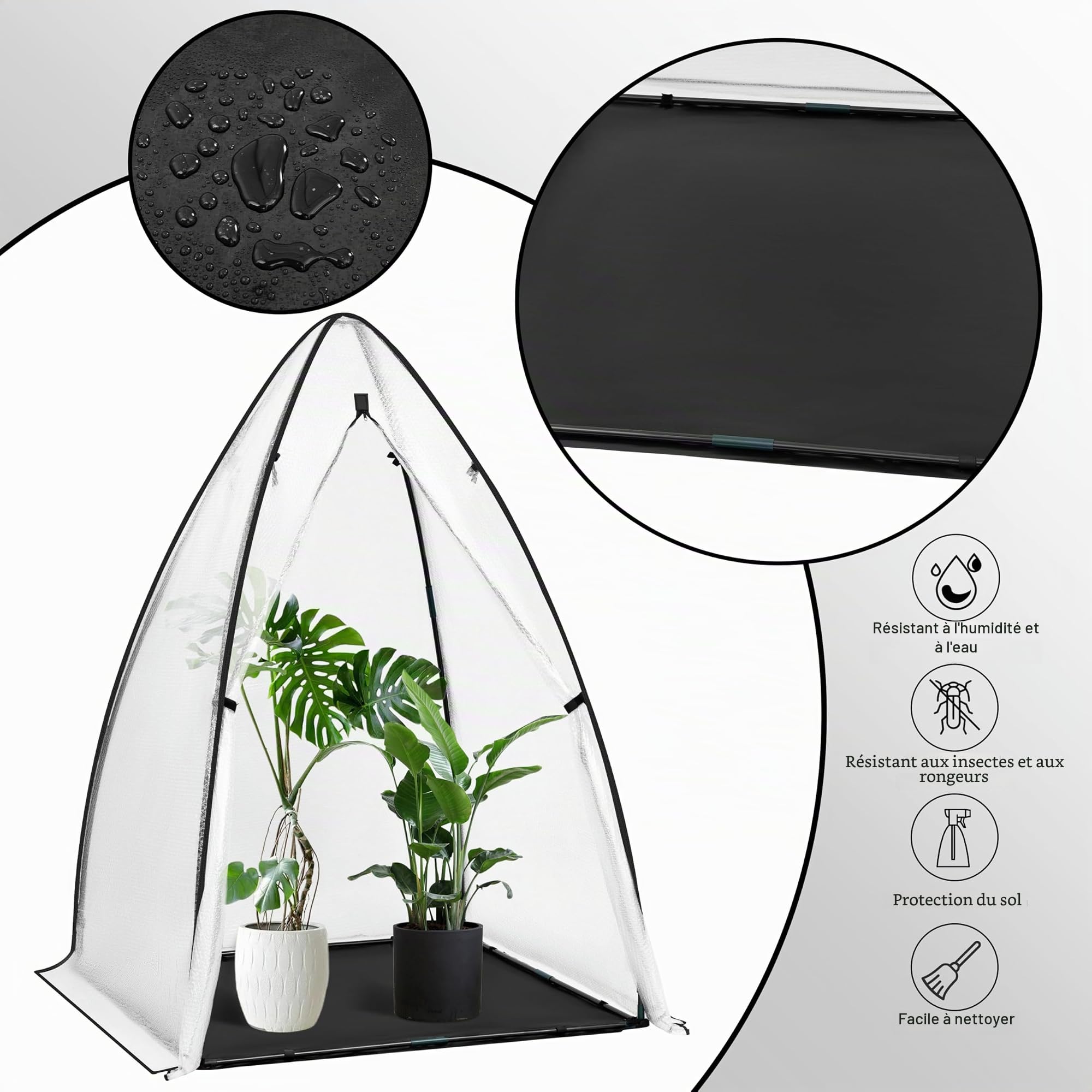 WOLTU Mini Serre de Jardin, Anti-Froid, Blanc, pour Tomates, 120x180cm