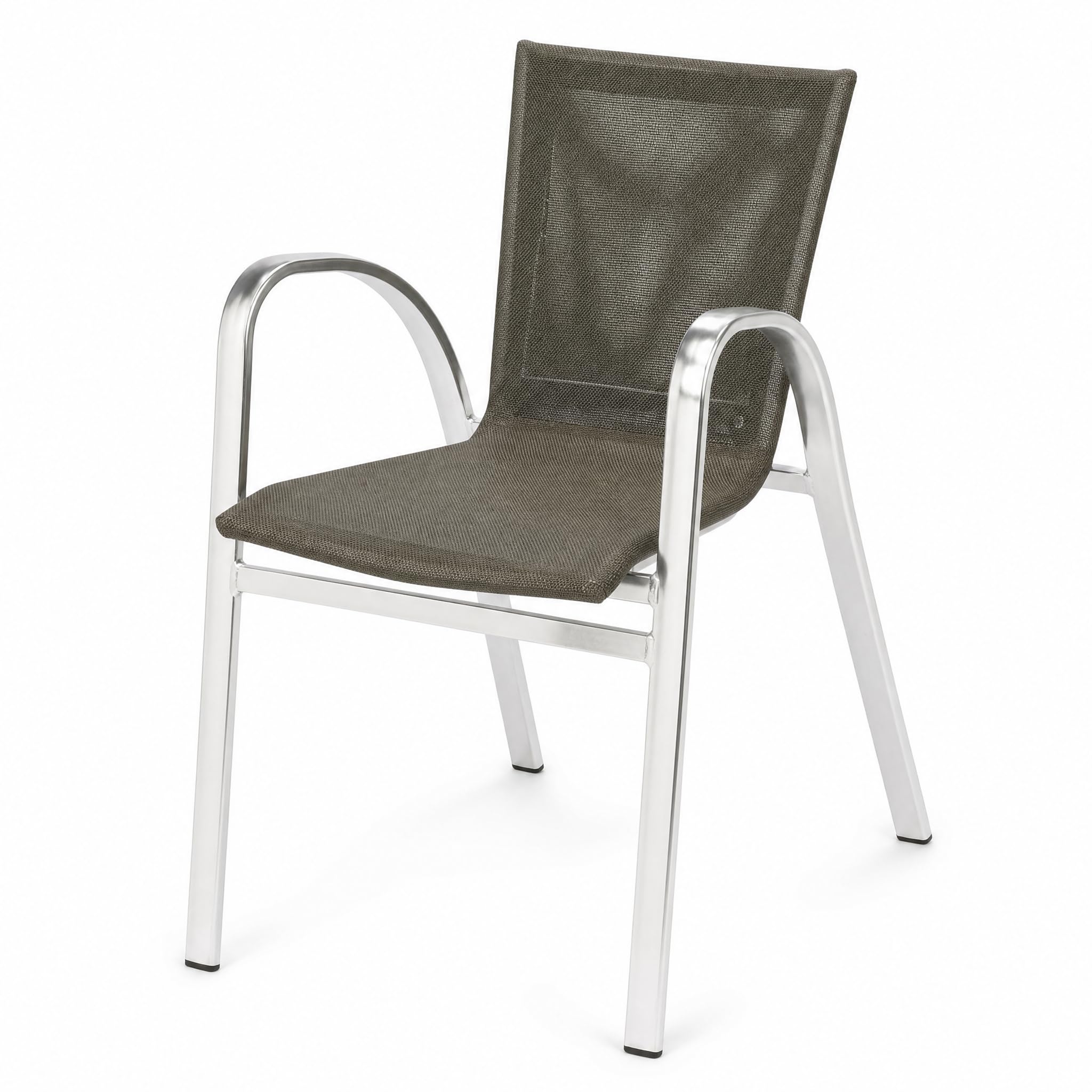 Silla de Jardín Apilable | Sillón Exterior Aluminio | Verde Oliva
