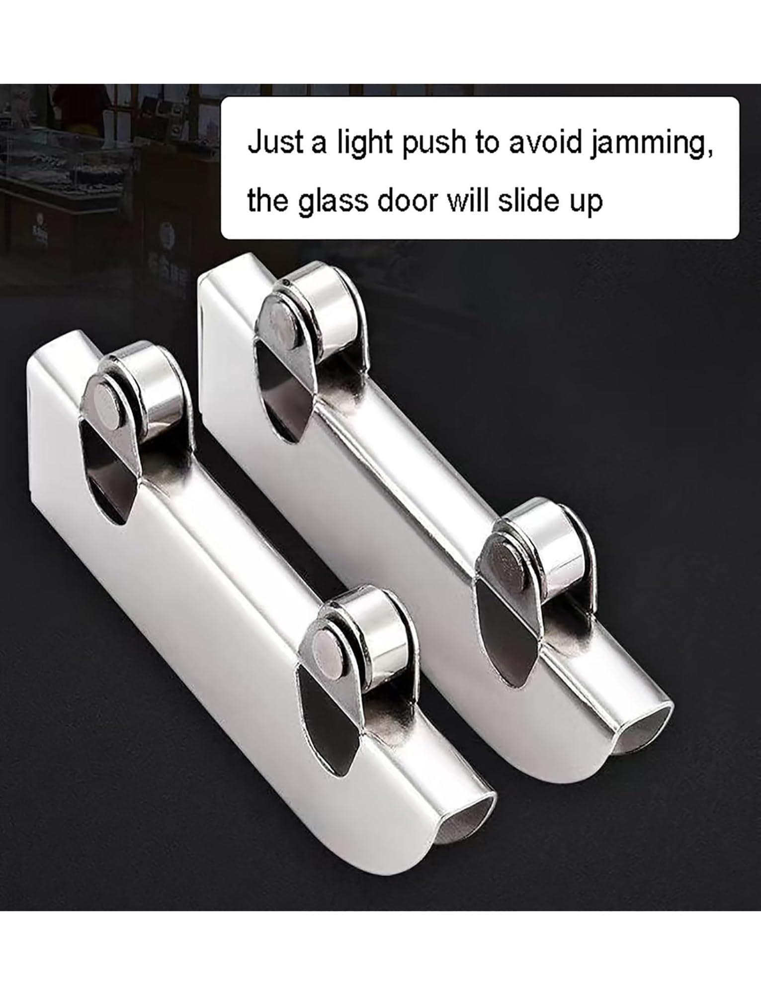 Rail Coulissant pour vitrine - Rails en Aluminium à Double Canal pour Portes en Acrylique/Verre de 5 à 8 mm, Guide à rainures de Montagne avec Galets Anti-Saut (39,4 po/1 000 mm)