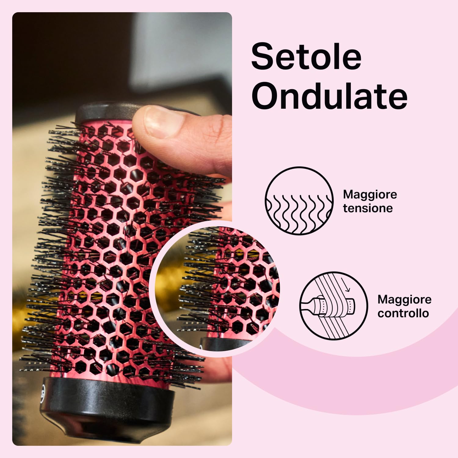 Olivia Garden Kit bigodini multibrush – 4 barili e 1 manico – fusti senza risciacquo, perfetti per ricci e volume