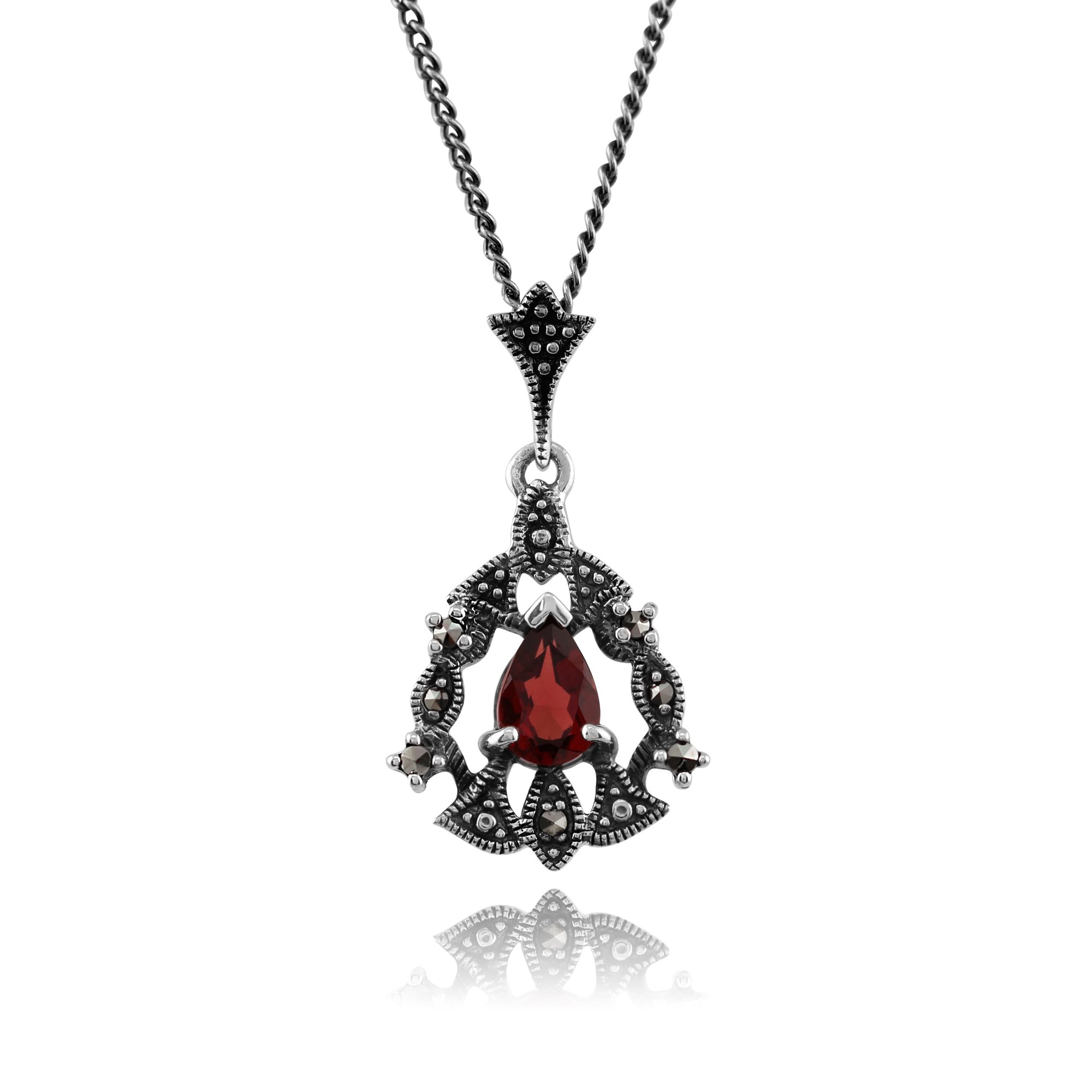 Orecchini pendenti in argento sterling con granato del Mozambico