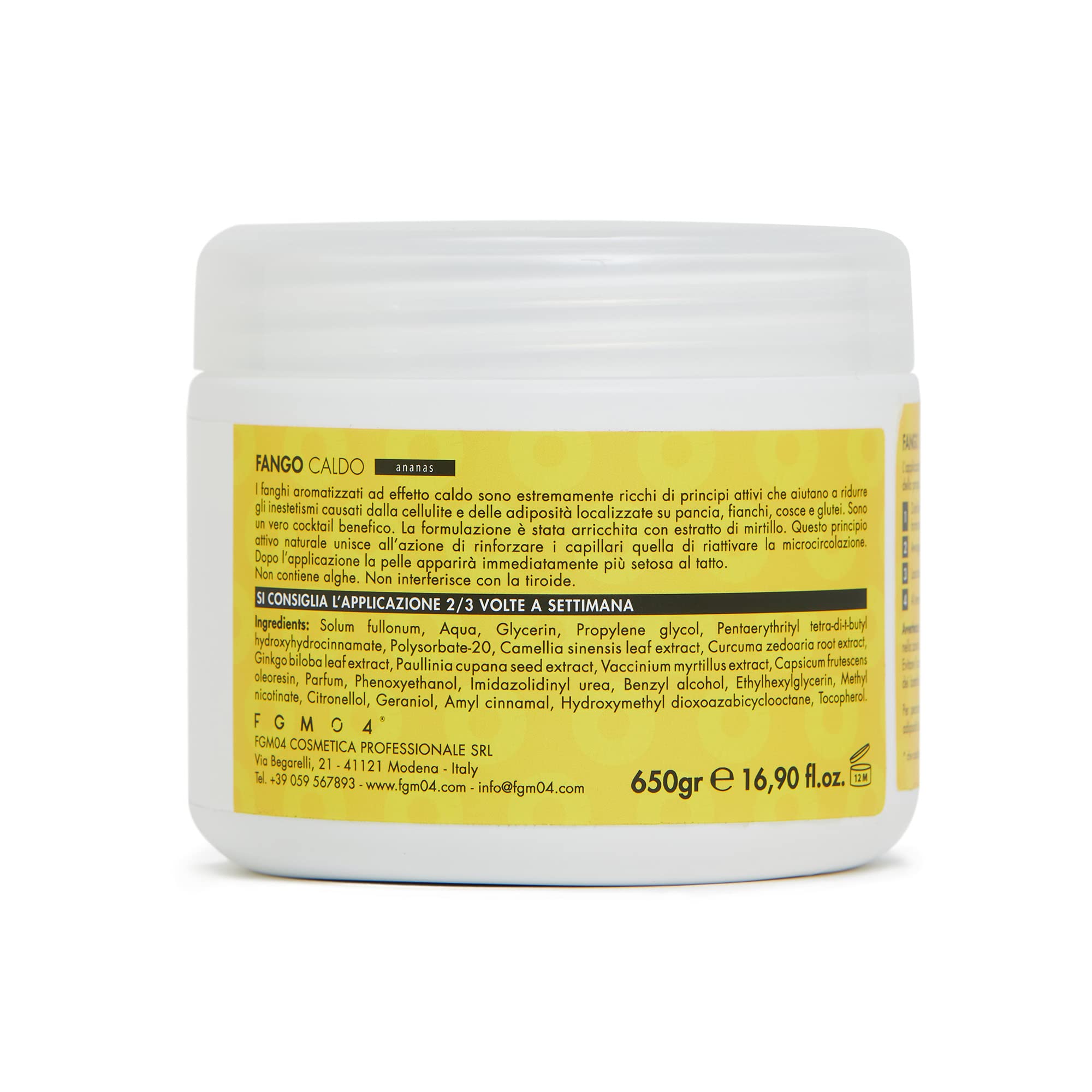FGM04 Cosmetica Professionale - Fango caldo Ananas - Azione anticellulite snellisce e rimodella - pelle luminosa e compatta - 1 Confezione da 650 gr