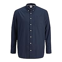 JACK & JONES Shirt L/S S21 PS Noos Camicia, Navy Blazer/Fit:Plus Size