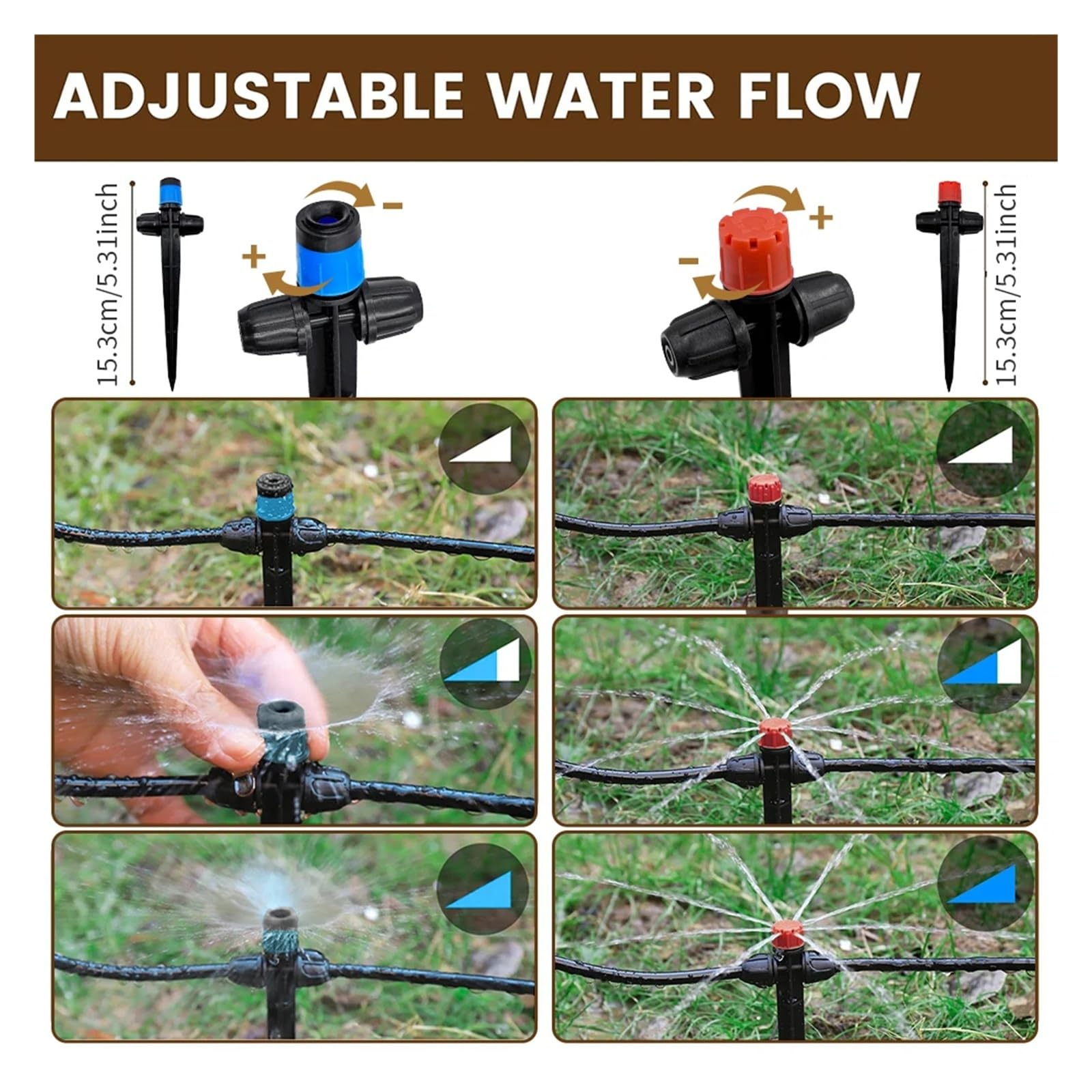 Kit di irrigazione a goccia con irrigatore a spillo, sistema di irrigazione automatico delle piante for il giardino della serra, set di attrezzature for l'irrigazione fai-da-te(30m)