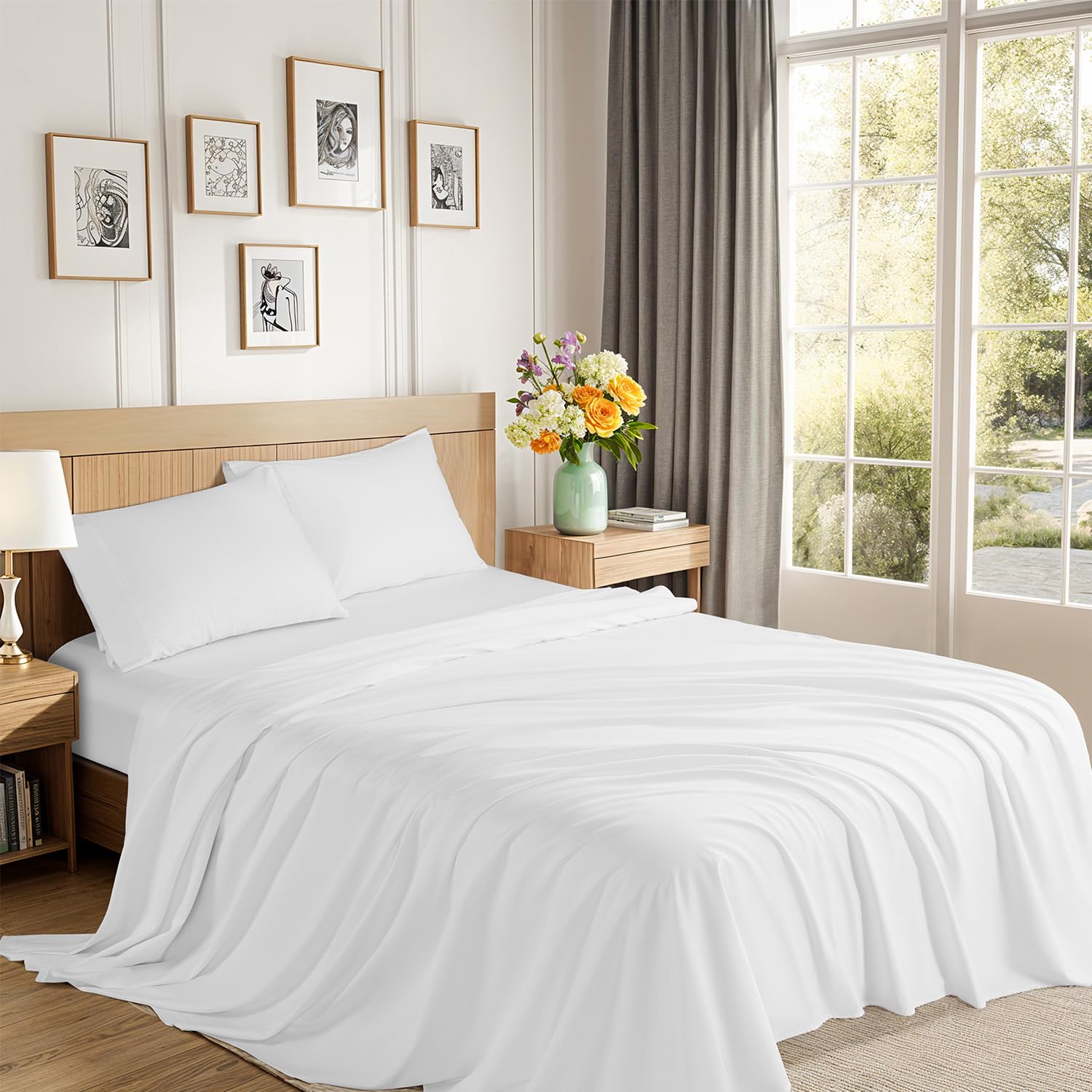 1200 Thread Count Cotton Sheets 100 Egyptian Cotton Sheet for Queen Size Bed Very Smooth Soft with 16