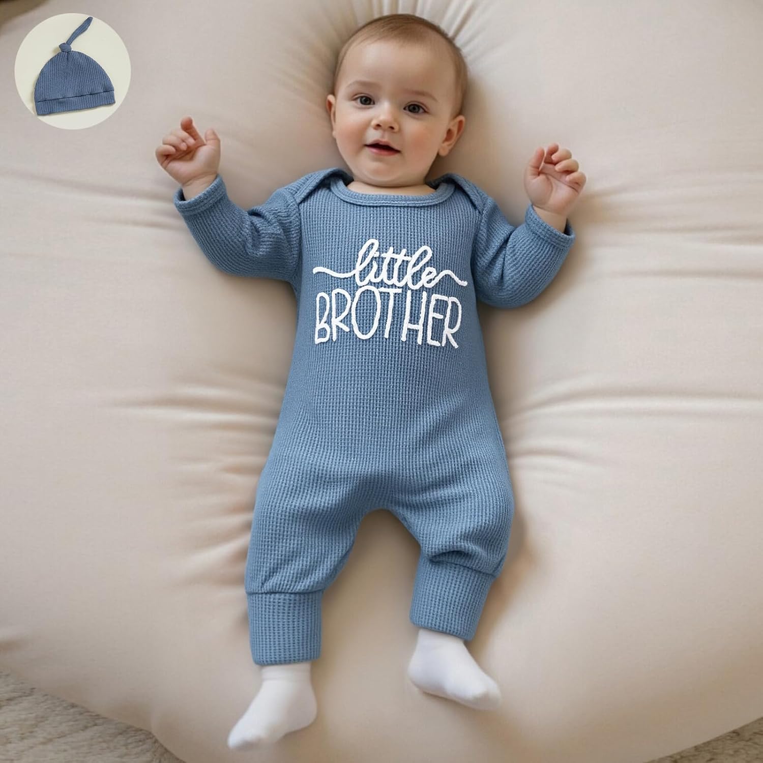 allshope Newborn Baby Boy Fall Outfit Romper Mama Mini Embroidery Long Sleeve Crew Neck Jumpsuit Bodysuit Infant Clothes - Image 6