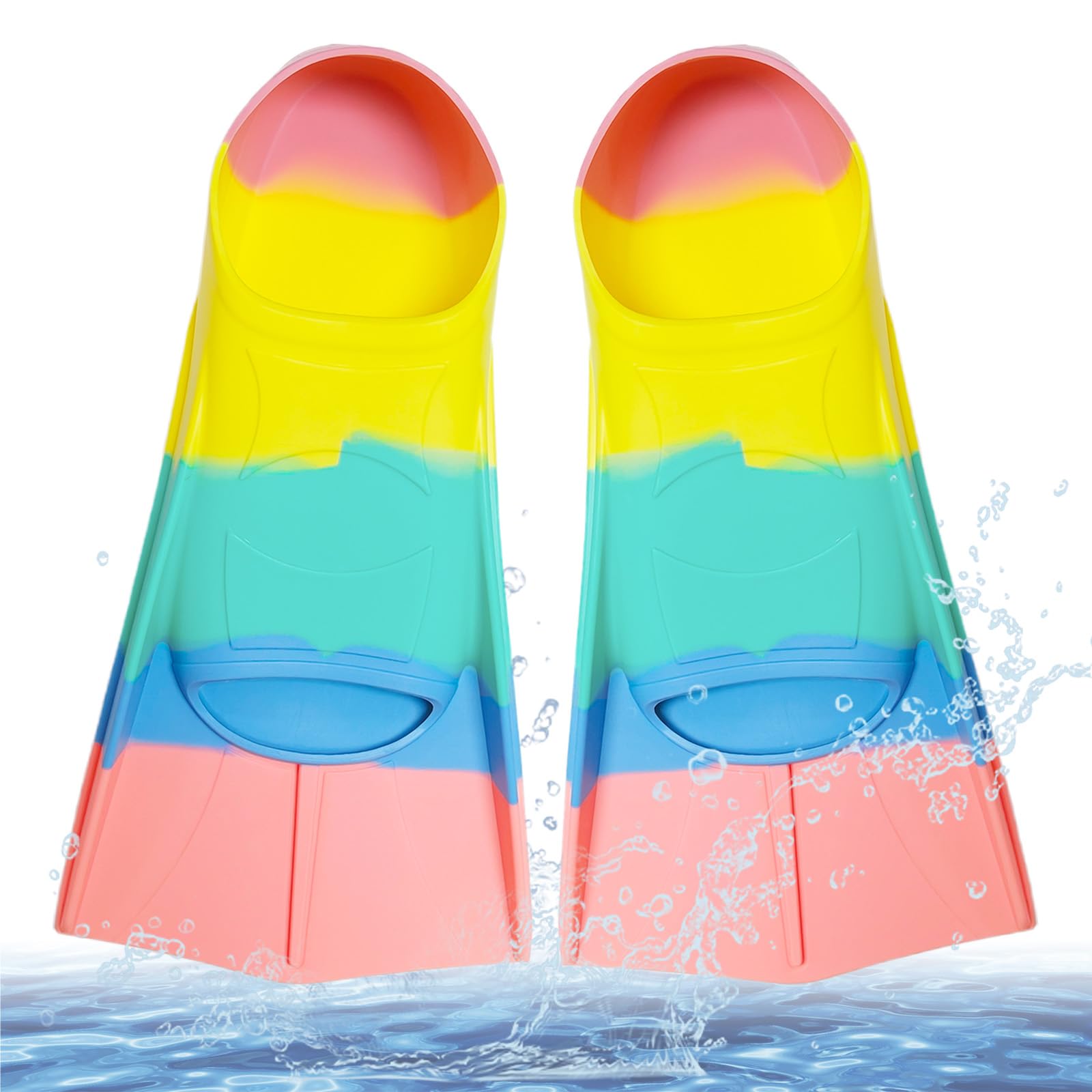 Aletas de natación para niños, 100% silicona, aletas de entrenamiento, aletas de natación para niños y adultos, entrenamiento de agua abierta, snorkeling
