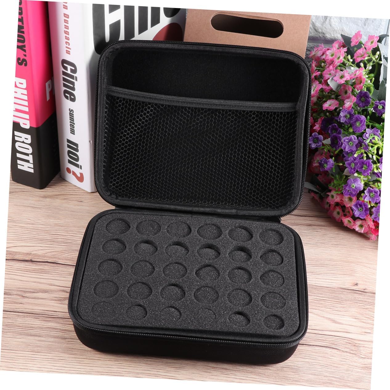 Didiseaon 2pcs Slot Eva Carrying Case for Bottles Storage Bag Strong Zipper for Travel and