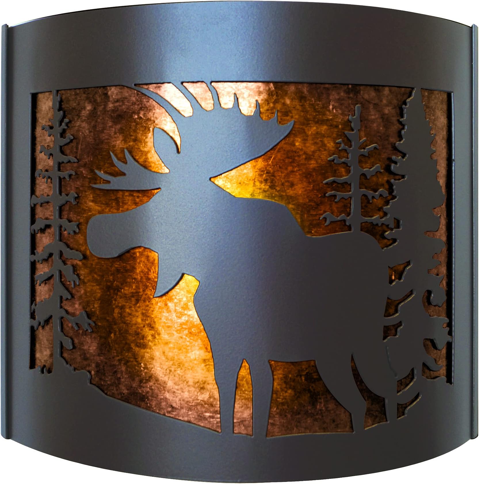 Q QUALITY BRAND COMPANY PD Metals MS009FL Moose Interior Left Facing Large Wildlife Series Wall Sconce 4.5 x 14 x 12 in. Cappuccino Color