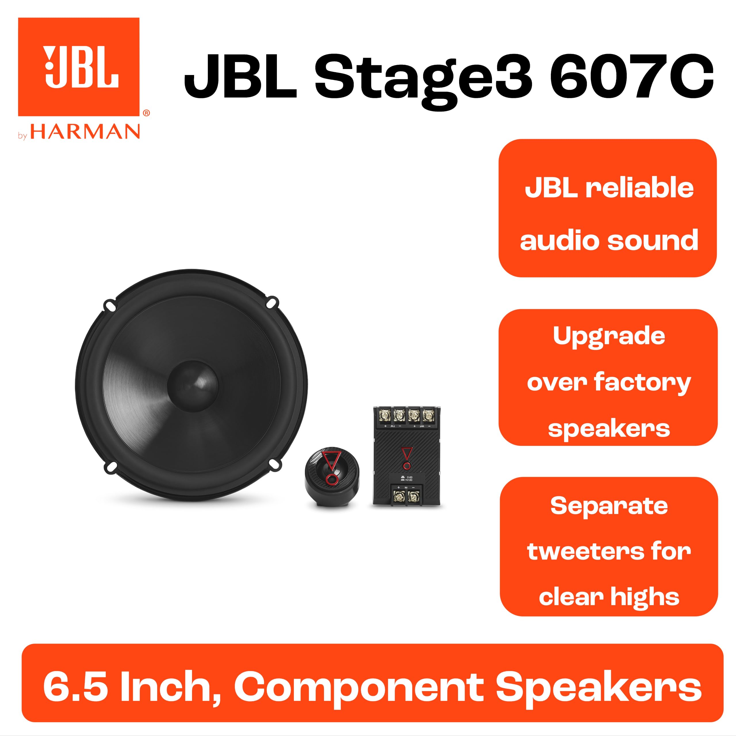 JBL Stage3 607C - 6,5" 16,5 cm 250 W 2-drożny system głośników komponentów drzwi
