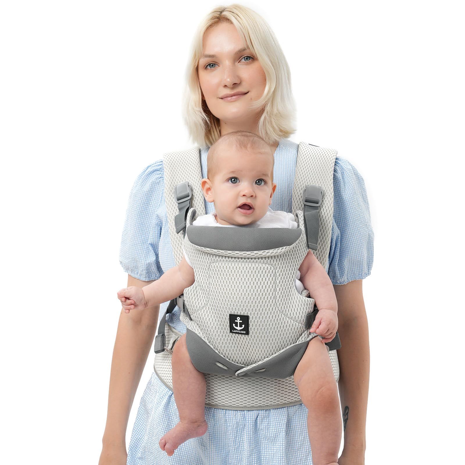 Portabebés de Malla, de Recién Nacido a Niño Pequeño, con 3 Posiciones de Carga, Ultra Transpirable, Ergonómico y Cómodo para Bebés de 5 a 36 Meses hasta 15 kg
