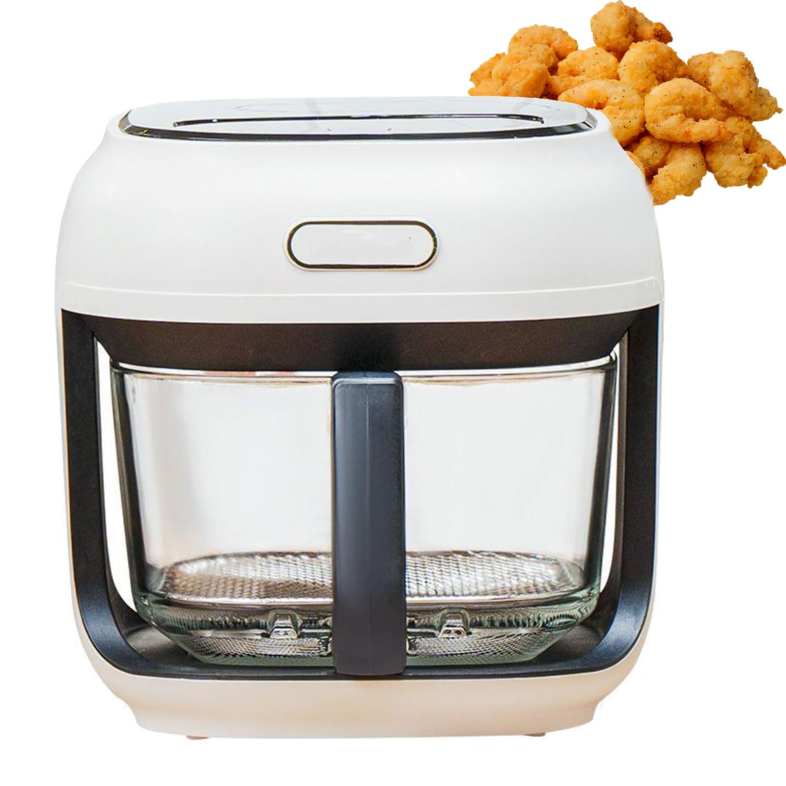 ZbOLi 4L Digital Air Fryer Oven, 1400W Mini Oven with Timer & Temperature Control, Convection Electric Oven Grill with Visible Glass, 360°Hot Air Circulation Technology, for Air Frying/grill white