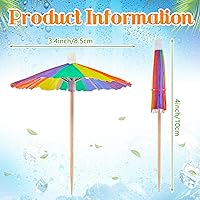 Vista 2 de 150 piezas de paraguas de bebida arco iris, palillos de cóctel arco iris, paraguas de cóctel arco iris, palillos de bebidas de arco iris, palillos