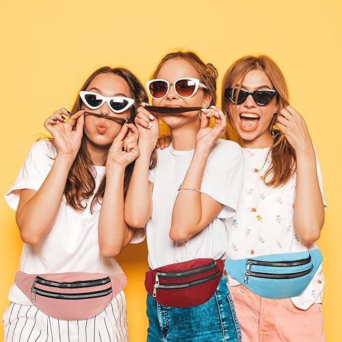 Miniatura 6 de PATIKIL 9 paquetes divertidos de neón para fiestas de los años 80 y 90, cintura ajustable, paquete de cintura a granel con 2 bolsillos para mujeres