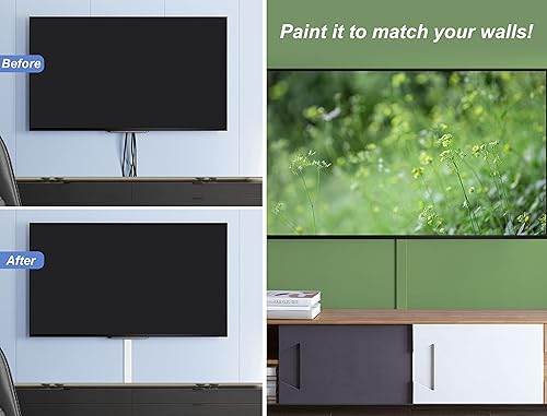 Miniatura 5 de Ocultador de cable de TV de 34 pulgadas para TV montado en la pared, cubierta de cable grande, kit de gestión de cables para TV, ocultador de cables