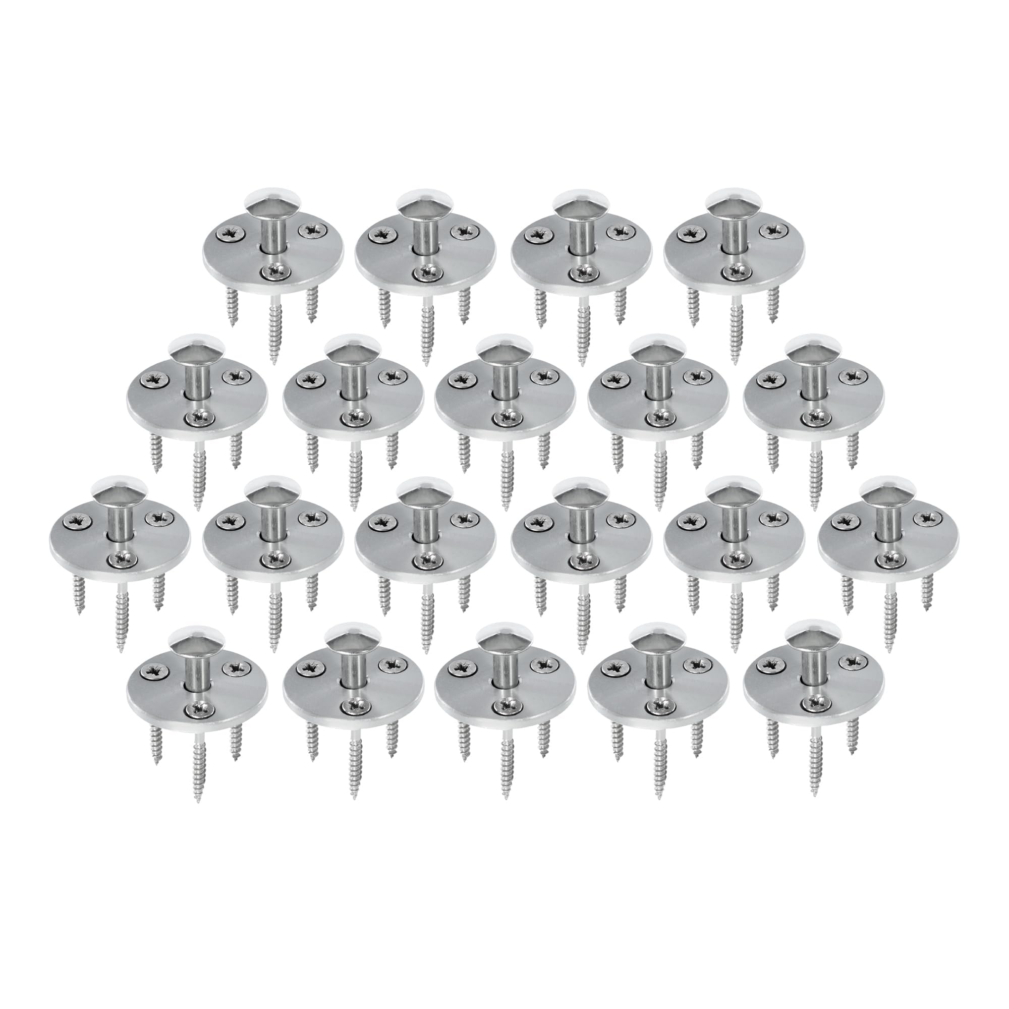 Piton Douille Rétractable + 3 Vis | pour Fixation bâche Couverture de Piscine sur Plage Bois | Alu/INOX | Lot de 20 pièces - POOLCO