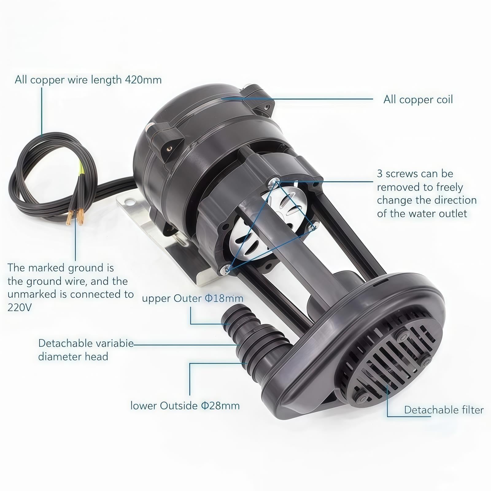 Bomba de motor de drenaje universal for máquina de hielo de 9 W
